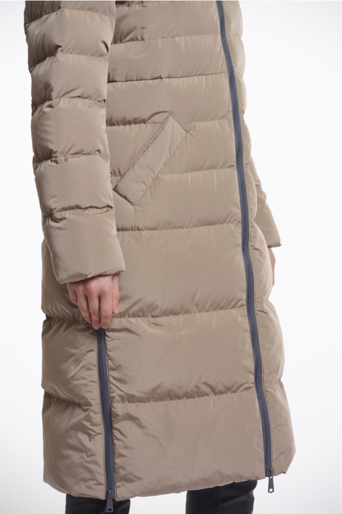 LONG PADDED HOODED COAT KEILAFUR 7002511 10868 toffee